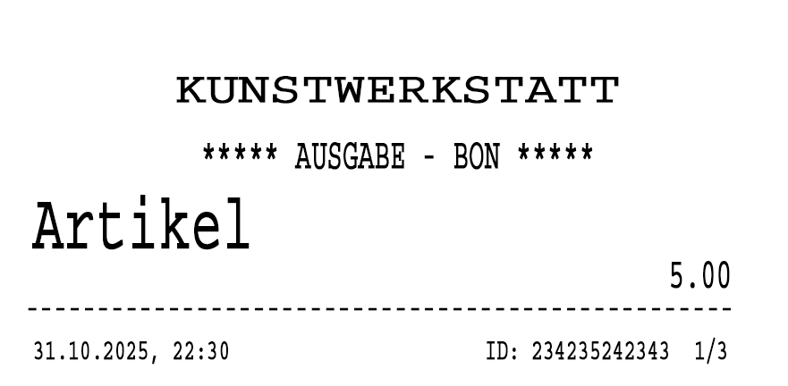 Layout Ausgabe-Bon